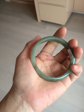 Load image into Gallery viewer, 57.6mm certificated Type A 100% Natural oily dark green/gray Jadeite Jade bangle AJ77-8579
