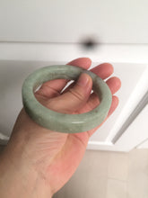 Load image into Gallery viewer, 57.6mm certified type A 100% Natural light green/gray square style Jadeite Jade bangle AX101-1509
