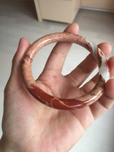 Load image into Gallery viewer, 62.4mm 100% natural red/pink slim round cut red jasper stone(鸡血石) bangle SY99
