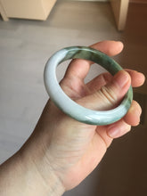 Load image into Gallery viewer, 57.4mm certified Type A 100% Natural dark green gray black white two tone(半山半水) Jadeite Jade bangle PB205-3354
