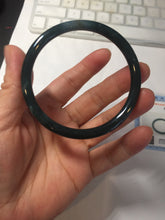 Load image into Gallery viewer, 56.1mm Certified Type A 100% Natural dark green/blue/gray Guatemala slim round cut Jadeite bangle PA139-8844
