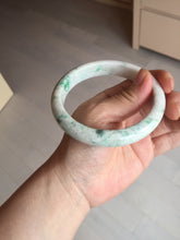 Load image into Gallery viewer, 63.5mm Certified Type A 100% Natural sunny green/white Jadeite Jade bangle BL14-4019
