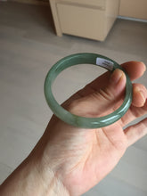 Load image into Gallery viewer, 57.6mm certificated Type A 100% Natural oily dark green/gray Jadeite Jade bangle AJ77-8579
