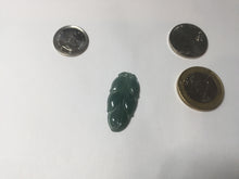 Load image into Gallery viewer, 100% natural type A icy watery dark green blue gray black Guatemala jadeite leaf pendant BP184-5
