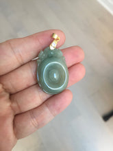 Load image into Gallery viewer, 100% Natural type A icy oily dark green Jadeite Jade seashell (福贝)  pendant F146
