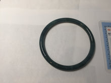 Load image into Gallery viewer, 58mm Certified Type A 100% Natural dark green/blue/gray Guatemala slim round cut Jadeite bangle PA140-8838

