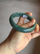 Load image into Gallery viewer, 62mm Certified Type A 100% Natural dark green/blue/gray/black Guatemala Jadeite jade bangle AY90-5766
