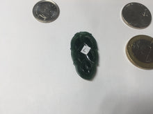 Load image into Gallery viewer, 100% natural type A icy watery dark green blue gray black Guatemala jadeite leaf pendant BP184-7

