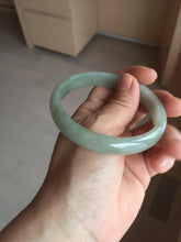 Load image into Gallery viewer, 59.4mm Certified Type A 100% Natural oily dark green gray Jadeite Jade bangle AJ76-8580
