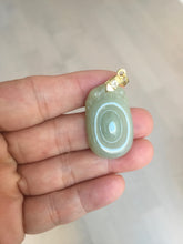 Load image into Gallery viewer, 100% Natural type A icy oily light green gray Jadeite Jade seashell (福贝)  pendant F147
