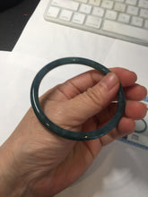 Load image into Gallery viewer, 58mm Certified Type A 100% Natural dark green/blue/gray Guatemala slim round cut Jadeite bangle PA140-8838
