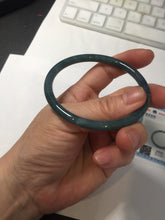 Load image into Gallery viewer, 58mm Certified Type A 100% Natural dark green/blue/gray Guatemala slim round cut Jadeite bangle PA140-8838
