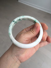 Load image into Gallery viewer, 63.5mm Certified Type A 100% Natural sunny green/white Jadeite Jade bangle BL14-4019
