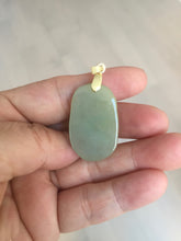 Load image into Gallery viewer, 100% Natural type A icy oily light green gray Jadeite Jade seashell (福贝)  pendant F147
