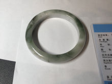 Load image into Gallery viewer, 58.7mm Certified Type A 100% Natural dark green/white//black Jadeite Jade bangle BK40-8351
