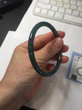 Load image into Gallery viewer, 58mm Certified Type A 100% Natural dark green/blue/gray Guatemala slim round cut Jadeite bangle PA140-8838
