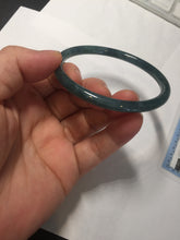 Load image into Gallery viewer, 58mm Certified Type A 100% Natural dark green/blue/gray Guatemala slim round cut Jadeite bangle PA140-8838
