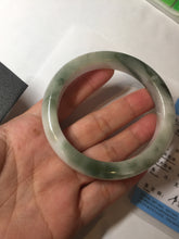 Load image into Gallery viewer, 58.7mm Certified Type A 100% Natural dark green/white//black Jadeite Jade bangle BK40-8351
