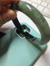 Load image into Gallery viewer, 58.8mm Certified 100% natural Type A sunny green dark green/black(绿水墨)  jadeite jade bangle PB58-9774
