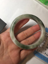 Load image into Gallery viewer, 58.7mm Certified Type A 100% Natural dark green/white//black Jadeite Jade bangle BK40-8351
