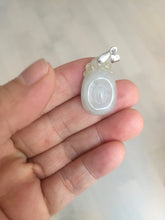 Load image into Gallery viewer, 100% Natural type A icy watery light green/clear Jadeite Jade seashell (福贝)  pendant F149
