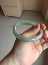 Load image into Gallery viewer, 59.4mm Certified Type A 100% Natural oily dark green gray Jadeite Jade bangle AJ76-8580
