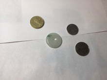 Load image into Gallery viewer, 26.5mm Type A 100% Natural icy watery light green white Jadeite Jade Safety Guardian Button donuts Pendant PC116
