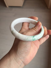 Load image into Gallery viewer, 63.5mm Certified Type A 100% Natural sunny green/white Jadeite Jade bangle BL12-4022
