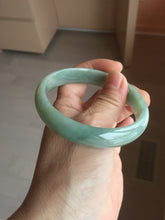 Load image into Gallery viewer, 58.4mm certificated Type A 100% Natural dark green Jadeite Jade bangle AJ75-8581
