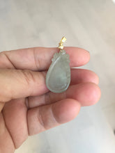 Load image into Gallery viewer, 100% Natural type A icy watery light green/gray Jadeite Jade seashell (福贝)  pendant F150
