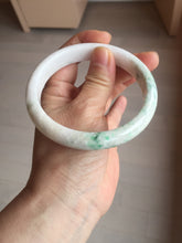Load image into Gallery viewer, 63.5mm Certified Type A 100% Natural sunny green/white Jadeite Jade bangle BL12-4022
