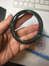 Load image into Gallery viewer, 59mm Certified Type A 100% Natural dark green/light blue/gray/black Guatemala Jadeite bangle AQ88-6412
