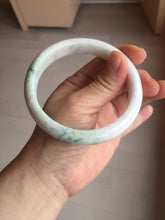 Load image into Gallery viewer, 63.5mm Certified Type A 100% Natural sunny green/white Jadeite Jade bangle BL12-4022
