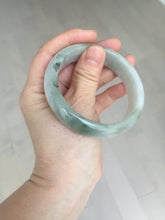 Load image into Gallery viewer, 57.5mm Certified 100% natural Type A dark green white gray chubby jadeite jade bangle AD118-2998
