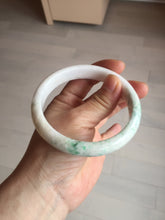 Load image into Gallery viewer, 63.5mm Certified Type A 100% Natural sunny green/white Jadeite Jade bangle BL12-4022
