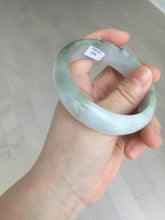 Load image into Gallery viewer, 57.5mm Certified 100% natural Type A dark green white gray chubby jadeite jade bangle AD118-2998
