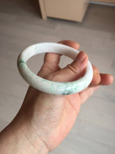 Load image into Gallery viewer, 63.5mm Certified Type A 100% Natural sunny green/white Jadeite Jade bangle BL12-4022
