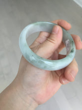 Load image into Gallery viewer, 57.5mm Certified 100% natural Type A dark green white gray chubby jadeite jade bangle AD118-2998
