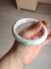 Load image into Gallery viewer, 63.5mm Certified Type A 100% Natural sunny green/white Jadeite Jade bangle BL12-4022
