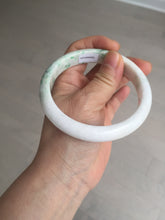 Load image into Gallery viewer, 63.5mm Certified Type A 100% Natural sunny green/white Jadeite Jade bangle BL12-4022
