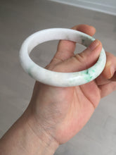 Load image into Gallery viewer, 63.5mm Certified Type A 100% Natural sunny green/white Jadeite Jade bangle BL12-4022
