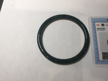 Load image into Gallery viewer, 56.6mm Certified Type A 100% Natural dark green/blue/gray Guatemala slim round cut Jadeite bangle PA142-8835
