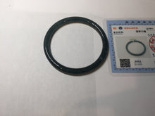 Load image into Gallery viewer, 56.6mm Certified Type A 100% Natural dark green/blue/gray Guatemala slim round cut Jadeite bangle PA142-8835
