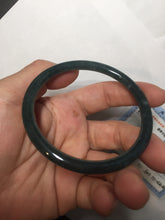 Load image into Gallery viewer, 56.6mm Certified Type A 100% Natural dark green/blue/gray Guatemala slim round cut Jadeite bangle PA142-8835
