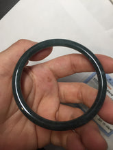 Load image into Gallery viewer, 56.6mm Certified Type A 100% Natural dark green/blue/gray Guatemala slim round cut Jadeite bangle PA142-8835
