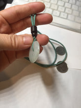 Load image into Gallery viewer, 26.5mm Type A 100% Natural icy watery light green white Jadeite Jade Safety Guardian Button donuts Pendant PC116
