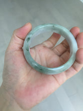 Load image into Gallery viewer, 57.5mm Certified 100% natural Type A dark green white gray chubby jadeite jade bangle AD118-2998
