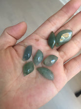 Load image into Gallery viewer, 100% natural type A icy watery dark green jadeite jade petal pendant group F159
