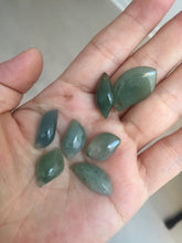 Load image into Gallery viewer, 100% natural type A icy watery dark green jadeite jade petal pendant group F159
