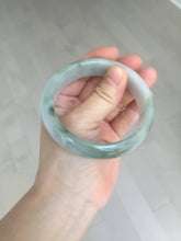 Load image into Gallery viewer, 57.5mm Certified 100% natural Type A dark green white gray chubby jadeite jade bangle AD118-2998
